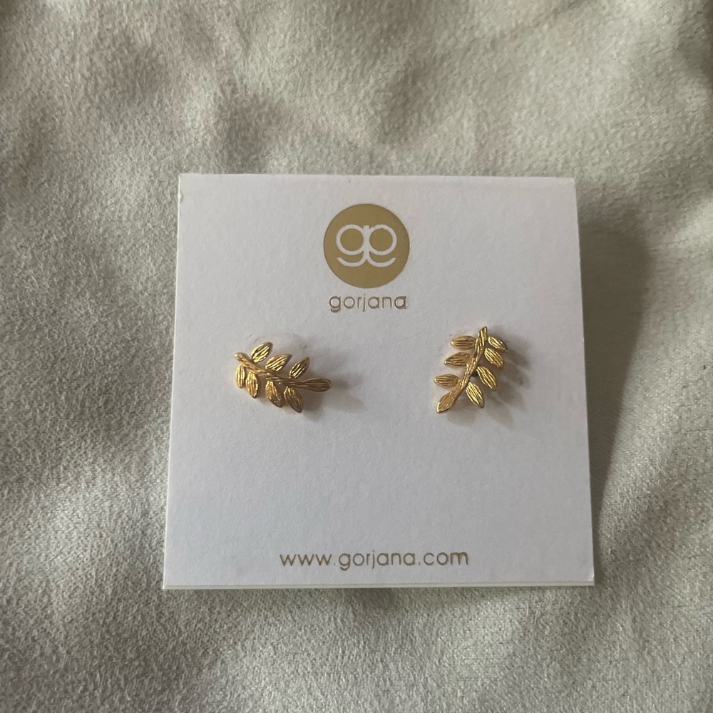 Gorjana Gold Leaf Motif Earrings